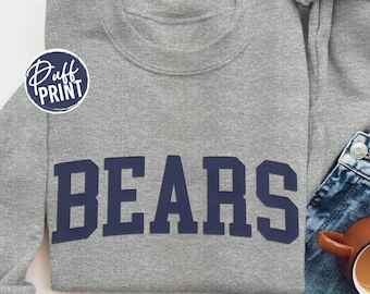 Custom Puff Print Sports Sweatshirt, Custom team name, Custom School Mascot, Puff School Sports, Sports Sweatshirt