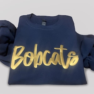 Custom Metallic Puff Print Sports Sweatshirt, Puff Print Team Name Sweatshirt, Metallic Puff, Custom School Mascot, Sports Sweatshirt