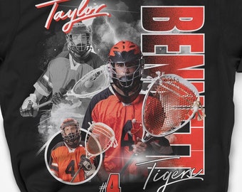 Custom Lacrosse Player T-shirt: Mom Fan Gift