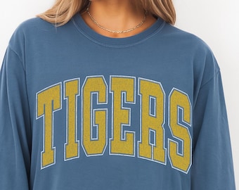 Custom Comfort Colors Long Sleeve Sports Shirt: USA Cotton Tee