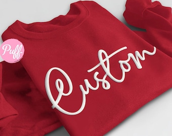 Custom Team Name Sweatshirt, Mascot Sweatshirt, Custom Logo, Your Logo, Puff Print, Embossed Print, Gift for Mom, School Spirit Sweatshirt