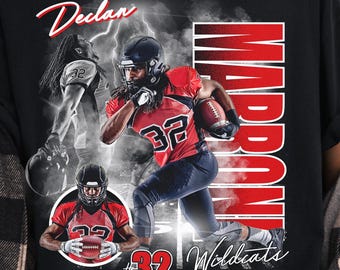 Custom Player Football Shirt, Football Shirt, Custom Football Shirt, Personalized Player Shirt, Bootleg Football, School Shirt, High School