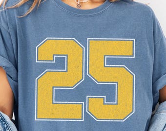 Custom Number Shirt, Comfort Colors Shirt, Game Day Number Shirt, Custom Football Shirt, Custom School Team Number Shirt, Personalized Tee