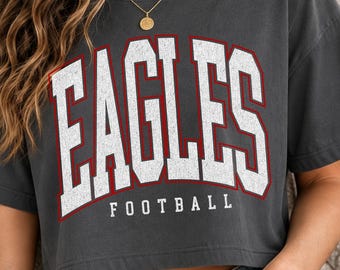 Custom Vintage Crop Top Football Shirt, Comfort Colors Retro Shirt, Name and Number, Football Gift, Personalized Fan Apparel, Team Spirit
