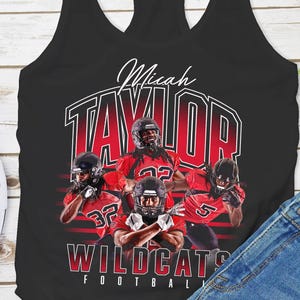 Custom Football Player Tank Top, Football Tank Top, Your Player Tank Top, Custom Team Tank, School Tank Top, Football Mom, Gift for Mom