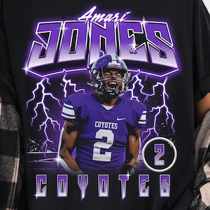Custom Football Shirt, Football Player, Comfort Colors, Senior Night, High School Football, Football Mom Shirt, Bootleg Football Shirt