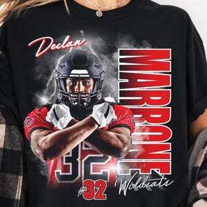 Comfort Colors Football Shirt, Football Player Shirt, Custom Football Shirt, Senior Night, High School Football, Football Mom Shirt