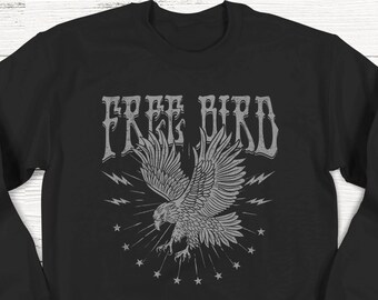 Free Bird Sweatshirt, Vintage Rock Music, Unisex Fit