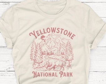 Yellowstone National Park T-shirt, Retro Wildlife Camping Shirt