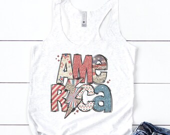 America Tank Top, 4th of July Patriotic USA Shirt