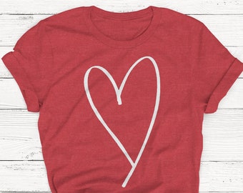 Heart Graphic T-Shirt, Valentine's Day Love Tee
