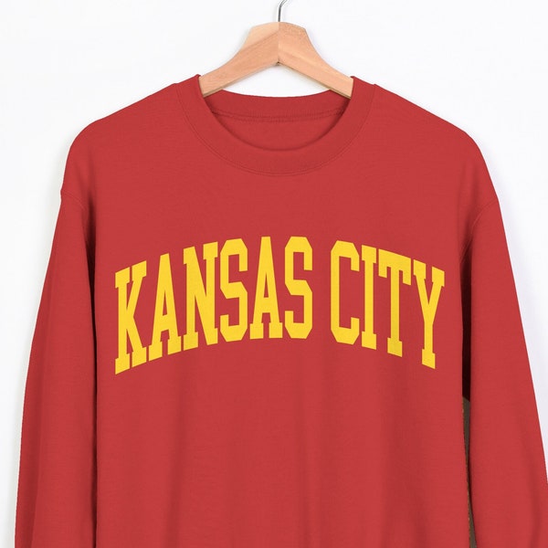 Kansas City Sweatshirt, Kansas Sweatshirt, Sunday Funday, Sports Sweatshirt, Pullover Sweatshirt, Tailgate, Game Day, Retro Sweatshirt