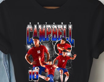 Custom Soccer T-Shirt, Personalized Player Shirt, Dark Tees Only