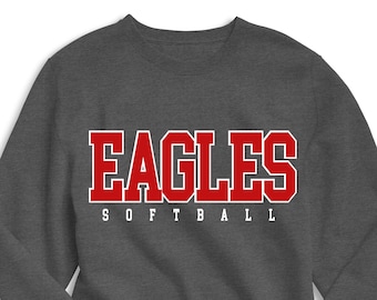 Custom Team Softball Sweatshirt, Personalized Sports Pullover
