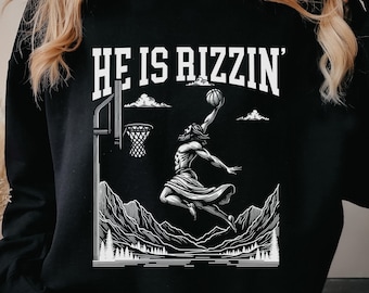 Han är Rizzin' kristen tröja, Jesus basketgrafik