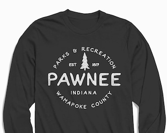 Parks & Rec Long Sleeve Shirt, Vintage Shirt, Retro Shirt, Pawnee Shirt, Women's Shirt, Men's Shirt, Sebastian Shirt, Pawnee