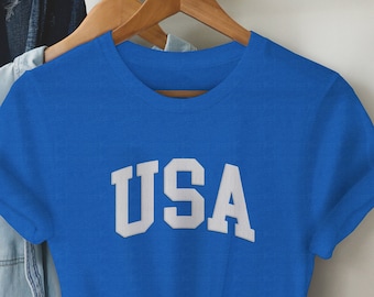Embossed USA T-Shirt, 4th of July Unisex Shirt
