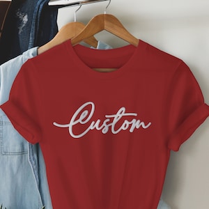 Camisa com estampa Puff personalizada, estampa Puff cursiva personalizada, camisa com estampa Puff com nome, estampa Puff com texto personalizado, seu texto, camisa com estampa Puff personalizada