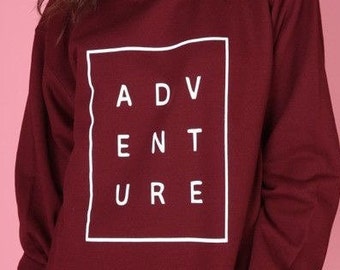 Adventure Sweatshirt, Unisex Sweatshirt, Nature, Outdoor, Fall Sweatshirt, Happy Camper, Explore, Hike, Camping Sweatshirt