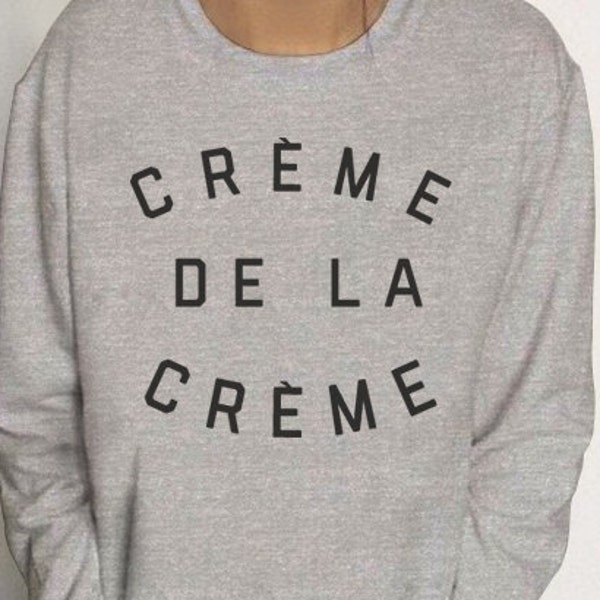 Creme de la Creme - Mode Pullover Sweat Sweater Femmes Crewneck Hommes Polaire Tee Shirts Hipster
