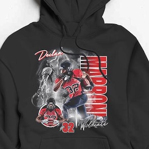 Op maat gemaakte voetballerhoodie: gepersonaliseerde schoolteamkleding