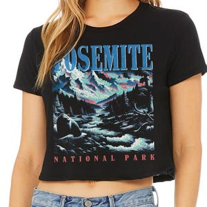 Retro Yosemite Crop Top, Yosemite National Park Shirt, Retro 90&#39;s Shirt, Vintage Yosemite Shirt, Summer Camping Shirt, Camping Trip Shirt