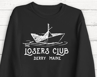 The Losers Club Sweatshirt, Paper Boat, Sweatshirt, Stephen King's IT, IT, Pennywise, Vintage, Clown, Scary Movies, Horror