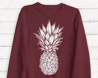 Pineapple Sweater - Women's Sweater - Food - Fruit- Winter Sweater - T Shirt - Graphic Tee -