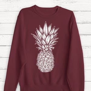 Sudadera con estampado de piña - Suéter polar unisex de invierno