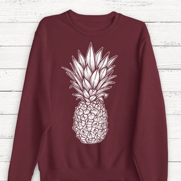 Pineapple Sweater - Women's Sweater - Food - Fruit- Winter Sweater - T Shirt - Graphic Tee -