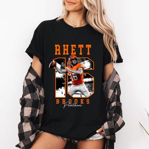 Custom Football Player Shirt, Personalized Photo Number Tee, Game Day Sports Shirt, Player Name, Football Gifts, Senior Night, Fanatics image 4
