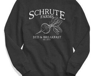 Felpa Con Cappuccio Schrute Farms – The Office USA, Grigia, Taglia S, Unisex, Design Originale