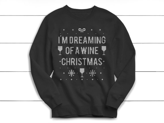 Je reve dun Noel au vin pull de Noel chemise de Noel pull de Noel pour femmes Noel pull de Noel laid Etsy Canada