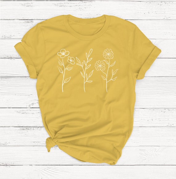 Camicia Floreale Vintage Donna Boho – T-Shirt Girocollo Con Stampa Fiori Selvatici – Estate Leggera – Taglie S M L XL - 3