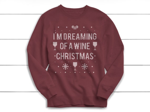 Je reve dun Noel au vin pull de Noel chemise de Noel pull de Noel pour femmes Noel pull de Noel laid Etsy Canada
