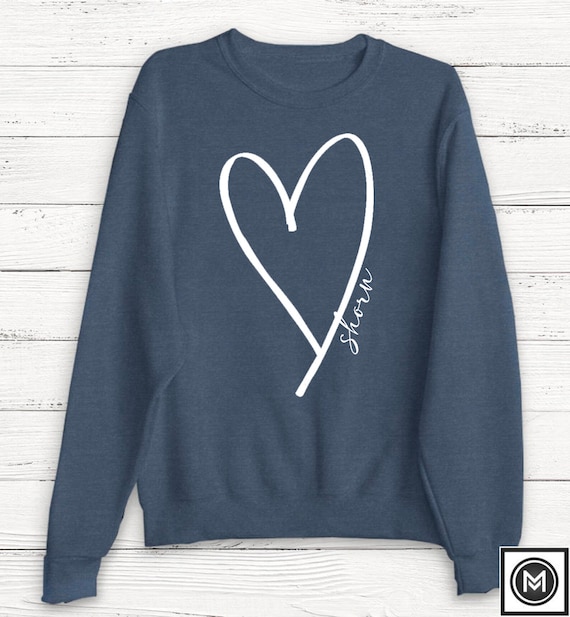 Shorn Sweatshirt, Love, Heart Sweatshirt, Valentine's, Heart Shape, Peace,  Christmas, Fall Sweater, Women's Sweatshirt, Heart, Gift
