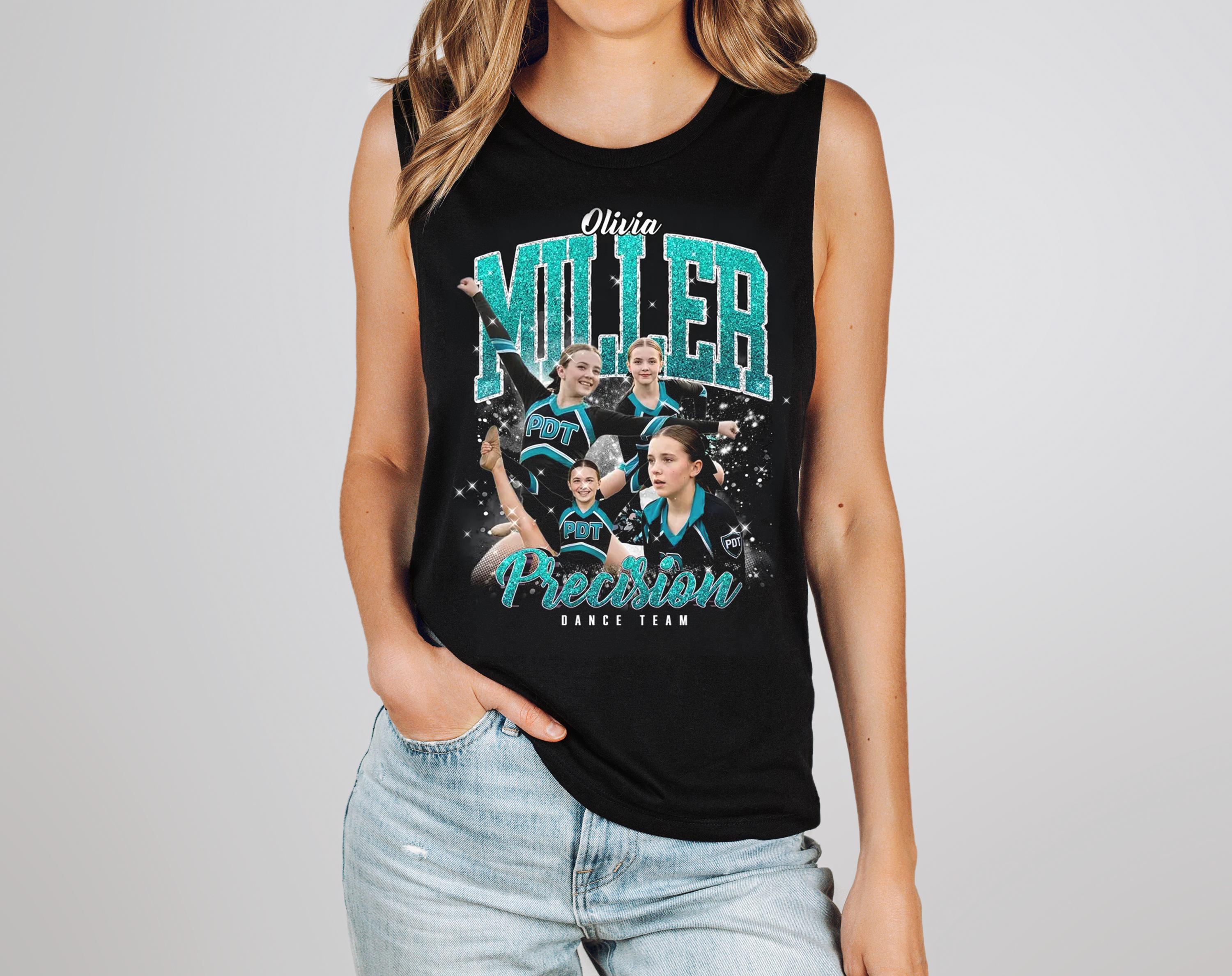 Custom Glitter Cheer Dance Muscle Tank, Bling Dance Tank Top ...