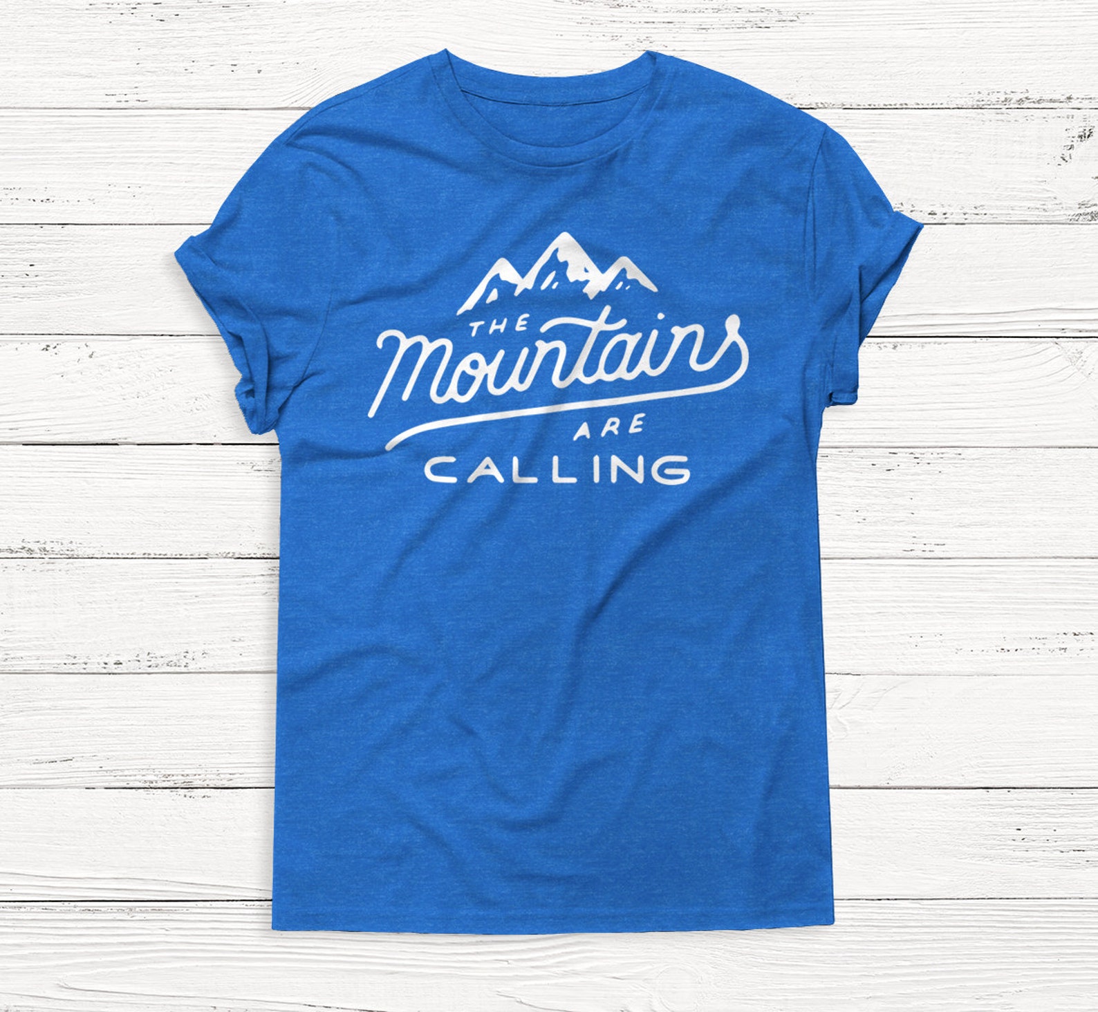 The Mountains Are Calling Tee T-shirt Hiking Shirt | Etsy