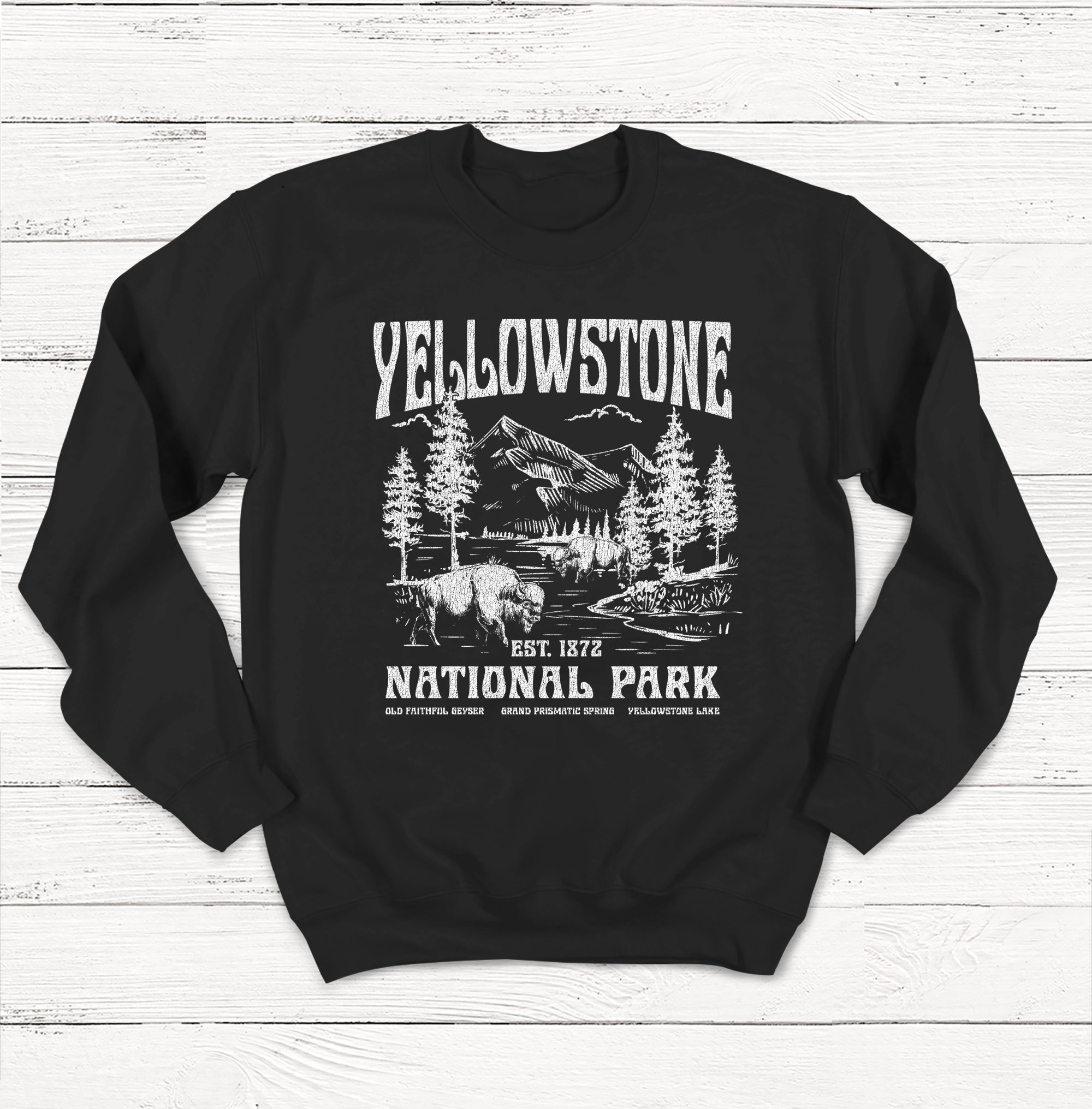 Vintage Yellowstone National Park Sweatshirt, Outdoor Camping - Etsy