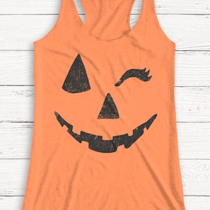 Halloween Tank Top, Jack O&#39; Lantern, Women&#39;s Halloween Tank, Funny Halloween Shirt, Pumpkin Tank, Pumpkin Face, Witch Shirt