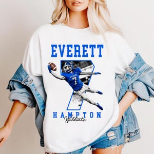Custom Football Player Shirt, Personalized Photo Number Tee, Game Day Sports Shirt, Player Name, Football Gifts, Senior Night, Fanatics image 2