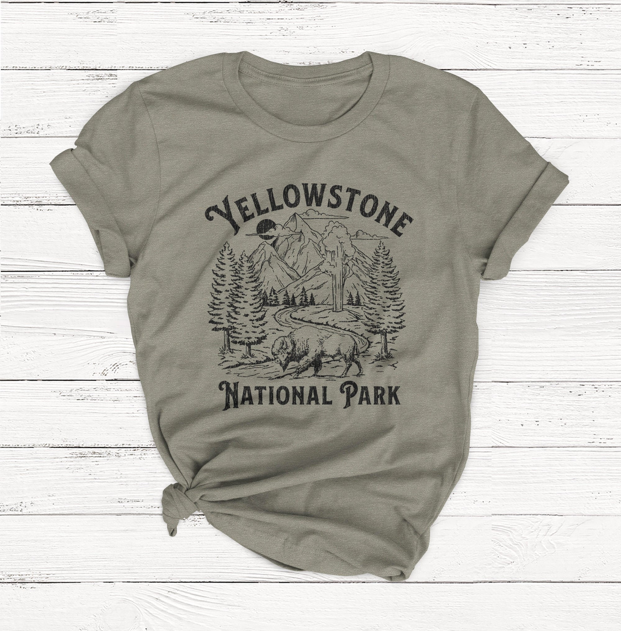 Vintage Retro Yellowstone National Park T-Shirt T-Shirt US National