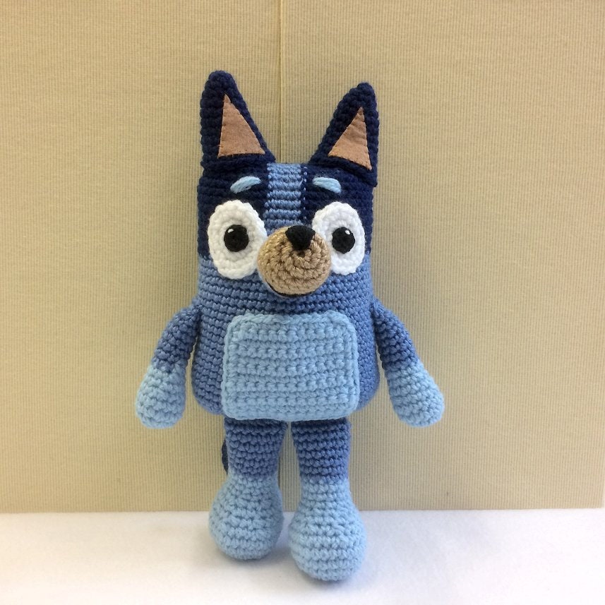 Bingo From Bluey Velvet Crochet Handmade Stuffed Animal Made in USA , bluey  peluche 
