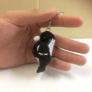 Miniature Amigurumi Crochet Magpie For Keyring, Keychain Or Bag Charm, Australian Gift, Australian Bird, Christmas Tree Decor, MADE To ORDER