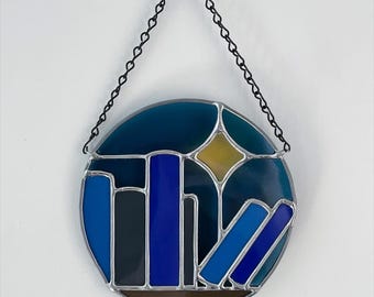 Fantasy Reader Stained Glass Art | Book Gift Merch