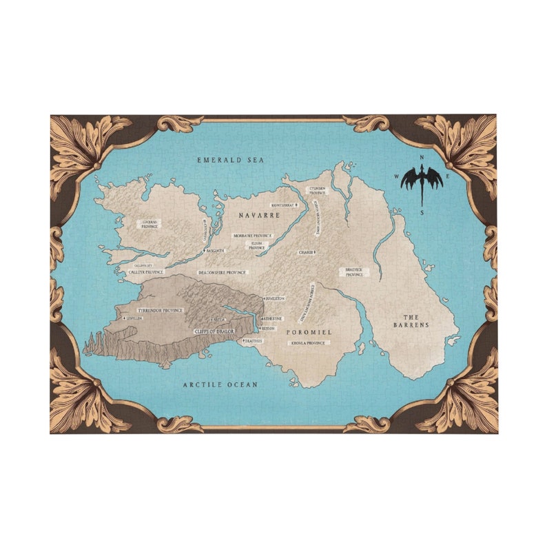 Fourth Wing Map of the Continent 1000 Piece Puzzle Basgiath Violet