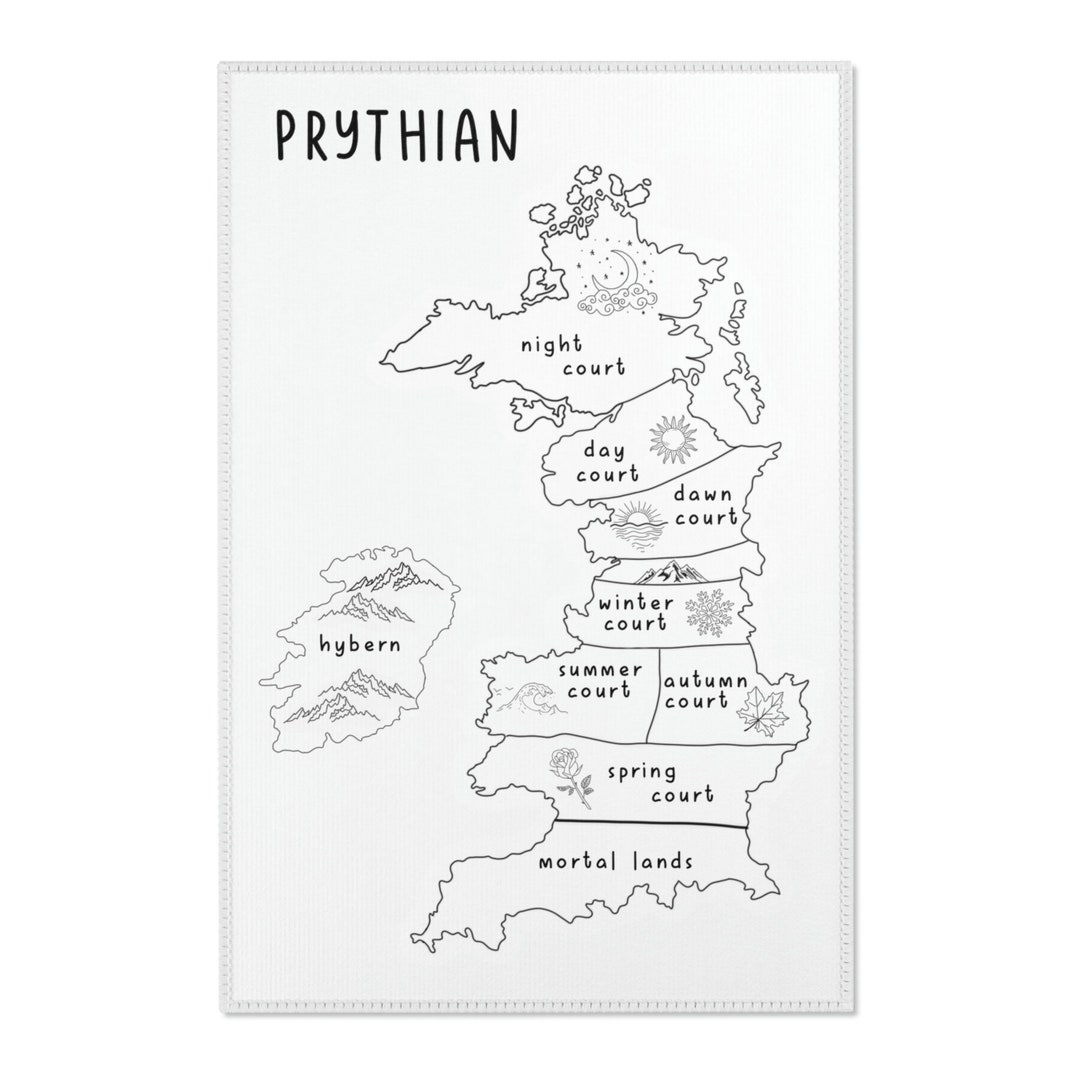 ACOTAR Map of Prythian Area Rug Feyre Rhysand Velaris - Etsy