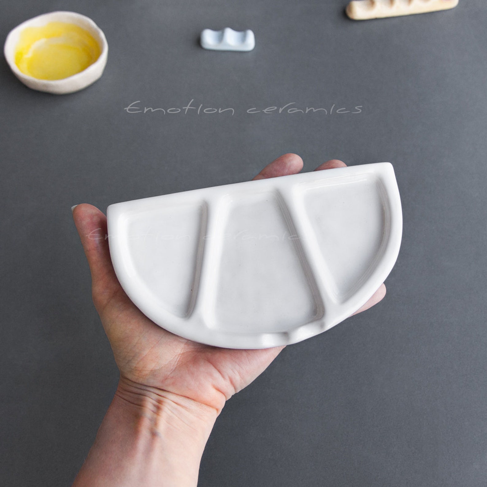 Ceramic Watercolor Mixing Paint Palette Handmade Ceramic Etsy