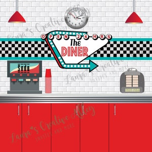 Retro 50&#39;s Diner Backdrop