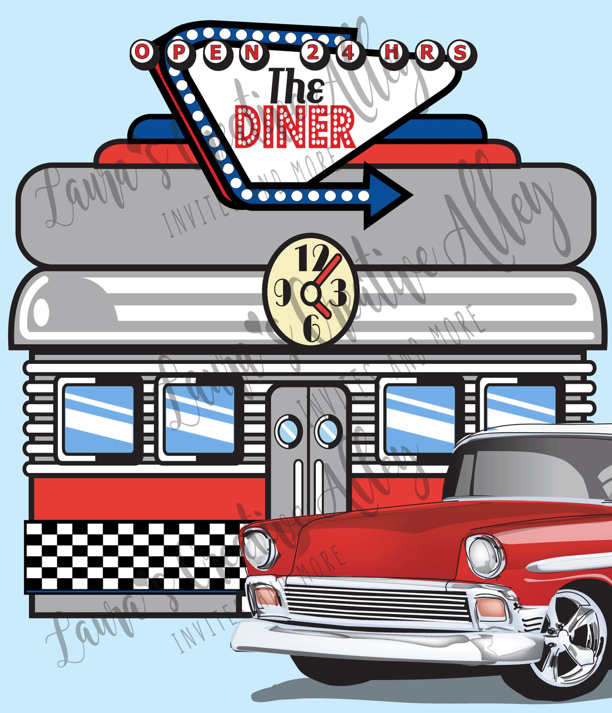 50's Retro Diner Exterior - Etsy